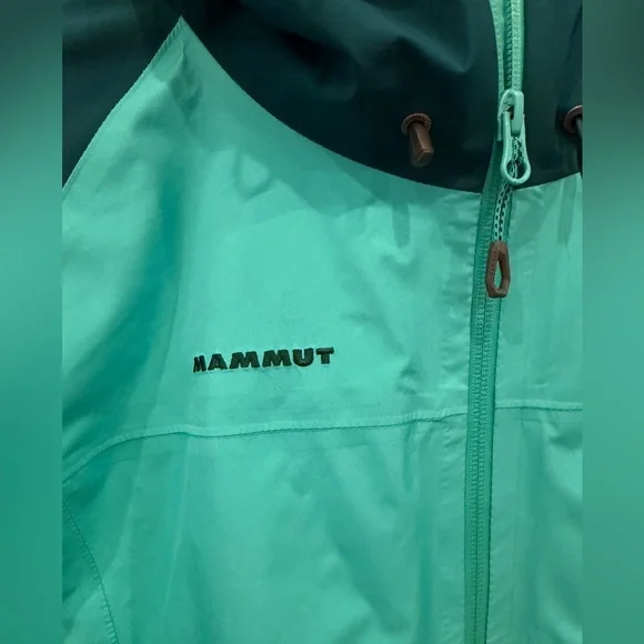 Mammut Gore-Tex Hooded Shell Jacket Men’s XL Teal Blue Waterproof Swiss Design